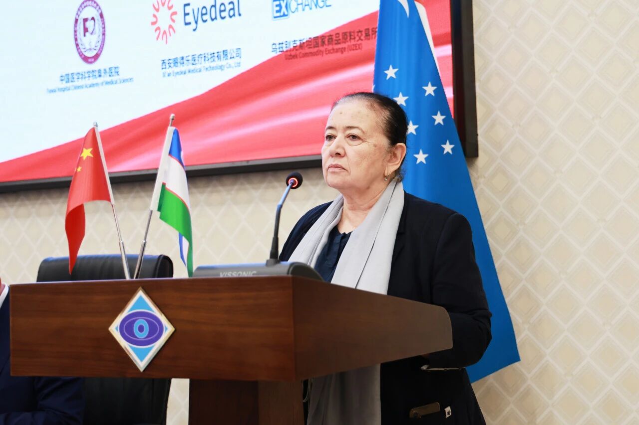 乌兹别克斯坦共和国卫生部副部长埃尔米拉·巴西特哈诺娃对中国公益力量的到来表达感谢
