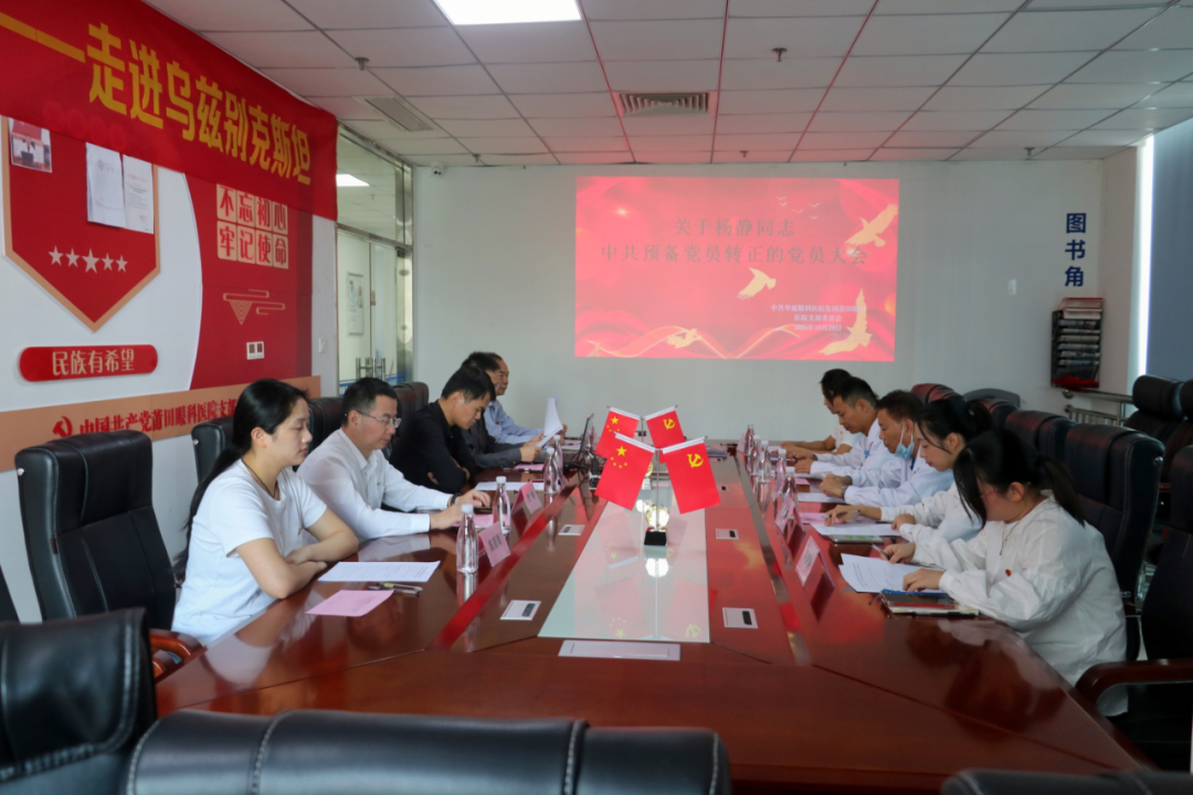 镇海街道党工委组织委员张福飞同志也进行了总结发言,对杨静同志表示祝贺,并对党支部未来的发展寄予厚望